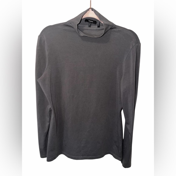 Theory Gray Pima Cotton Essential Turtleneck - Size L - Picture 3 of 6